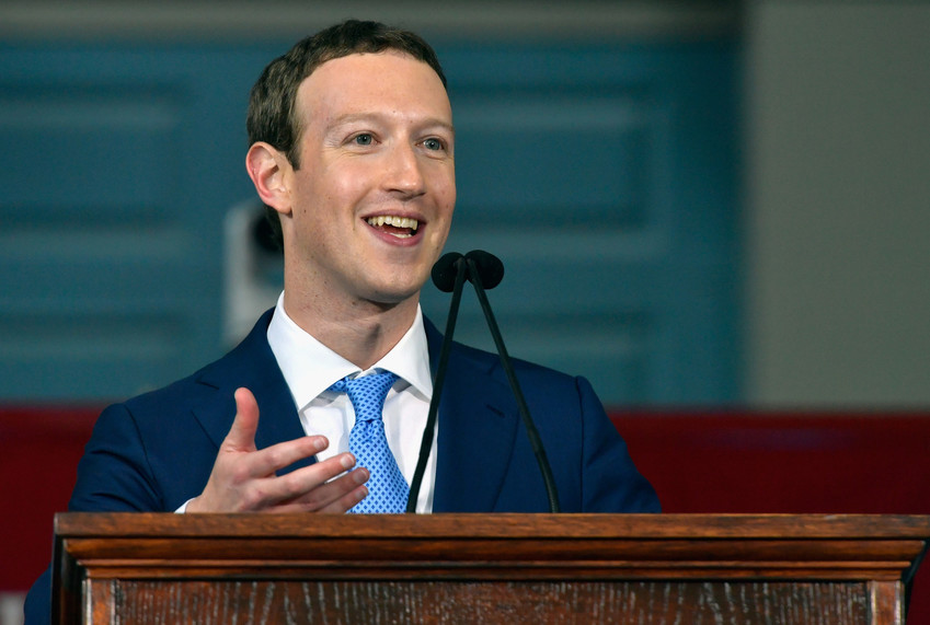 Facebook Founder and CEO Mark Zuckerberg at Harvard's 366th commencement exercises on May 25.