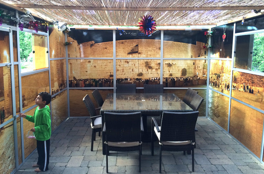 The interior view of a Panoramic Sukkah.