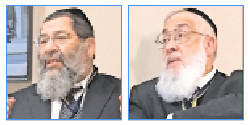 Rabbis Yaakov Bender (left) and Tzvi Flaum discussed eldercare challenges and halacha.