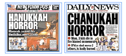 On Tuesday, New York tabloids featured coverage of Monday morning&rsquo;s tragedy.