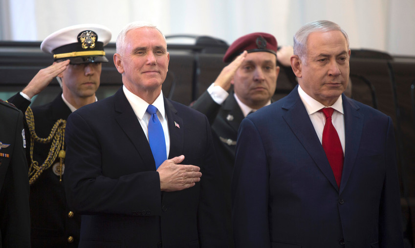 Vice President Mike Pence with Prime Minister Benjamin Netanyahu at the prime minister's office  on Jan. 22.
