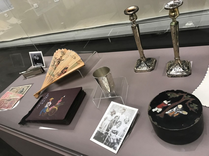 Artifacts reflecting Jewish life in Shanghai, on display in the Amud Aish Memorial Museum in Brooklyn.