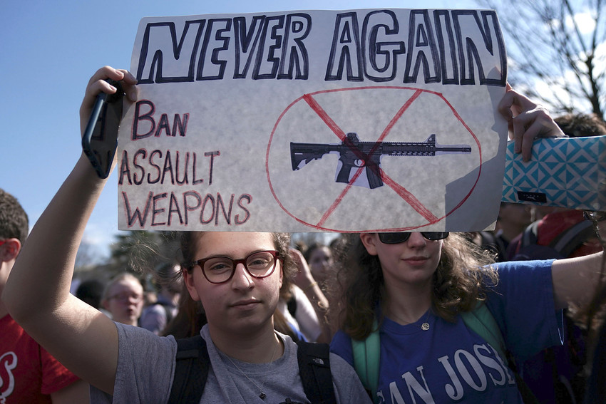 Students protesting against gun violence on Capitol Hill on Feb. 21.
