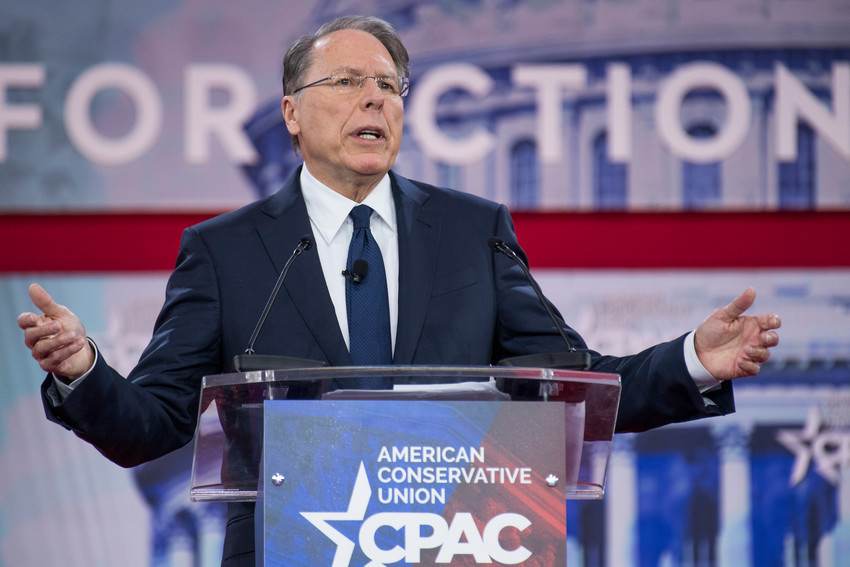 Wayne LaPierre, CEO of the National Rifle Association, addresses the Conservative Political Action Conference in Oxon Hill, Md., on FebFeb. 22.