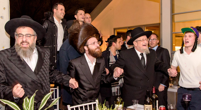 Purim at Kehillas Bais Yehudah Tzvi in Cedarhurst was a joyous affair, as Rav Yaakov Feitman danced with Rav Yochanan Cohen, Rav Dov Silver, and members of his kehillah.