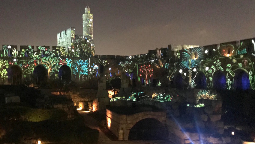 Introductory scenes to the new Tower of David Night Spectacular that opens on April 1.