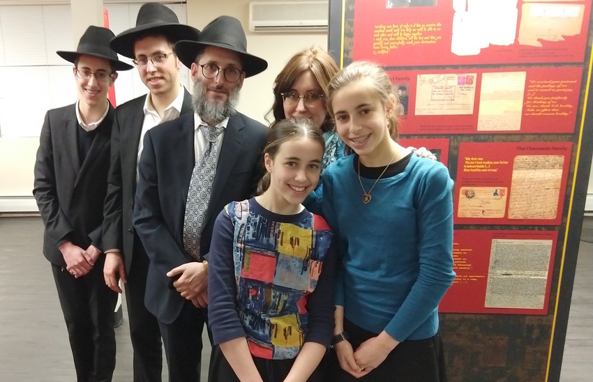 Yehuda and Breindy Gelbfish, at the Brooklyn museum with four of their 10 children, loaned a number of items that belonged to Yehuda&rsquo;s father Benjamin, a Lublin Yeshiva student who fled to Vilna.