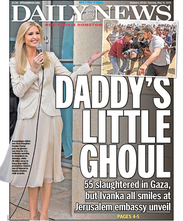Tuesday&rsquo;s Daily News cover mocked Monday&rsquo;s optics in Israel, but an editorial in the same edition blamed &ldquo;Hamas and its Palestinian Authority enablers&rdquo; for the tragedy in Gaza.
