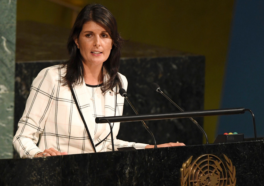 US Ambassador Nikki Haley addresses the 10th emergency special session of the United Nations General Assembly on &quot;Illegal Israeli actions in Occupied East Jerusalem and the rest of the Occupied Palestinian Territory.&quot;