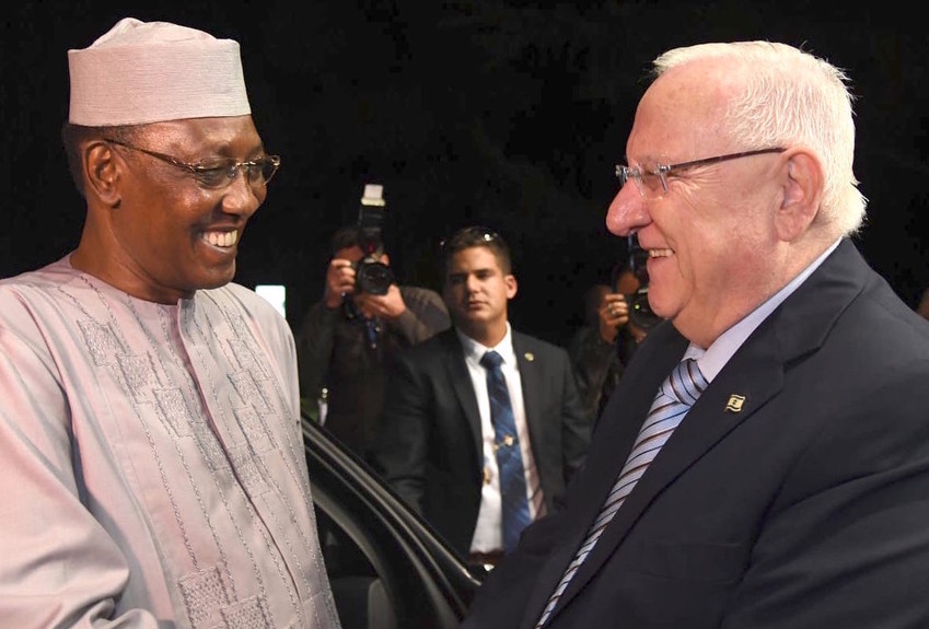 Israeli President Reuven Rivlin meets with Chad President Idriss D&eacute;by on Sunday.