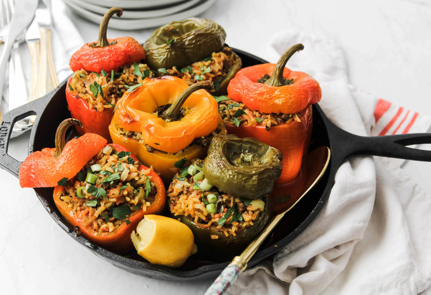 Persian inspired stuffed peppers.