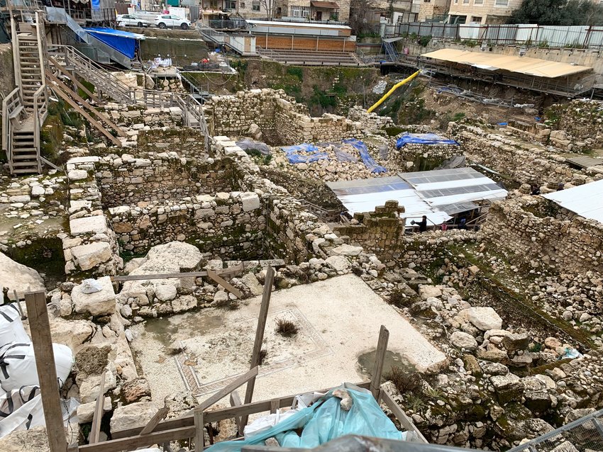 Archaeological excavation underway at the City of David in Jerusalem, March 2019.