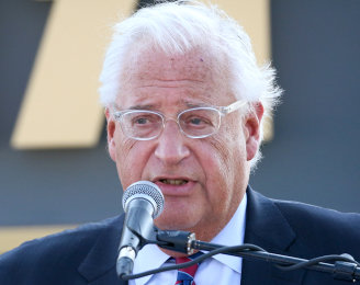 US Ambassador to Israel David Friedman speaks at a laying of a cornerstone ceremony for a new town named after US President Donald Trump, in Kela Alon in the northwestern Golan, on June 16.