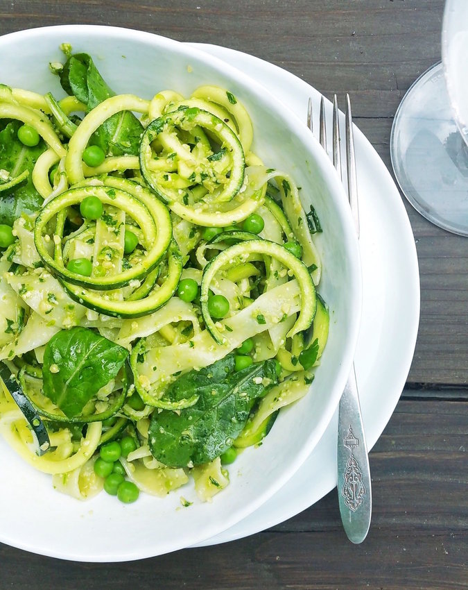 Summer Squashes with Garlicky Pesto.
