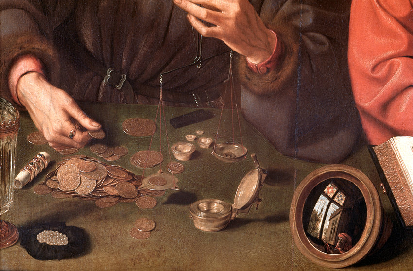 Detail from a 16th-century painting of a money lender by Dutch artist Quentin Massys.