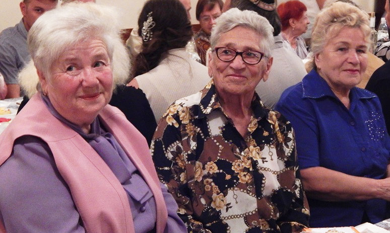 Elderly Jews attending the Rosh Hashana dinner at Hesed Triaspol, Transnistria, in 2018.