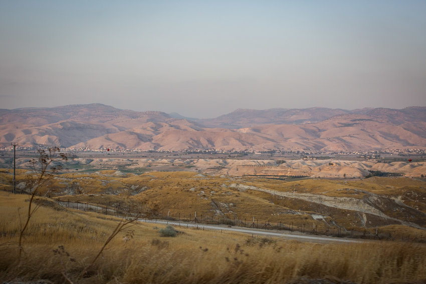 A view of the border between Israel and Jordan on Highway 90 in the Jordan Valley, in 2017.
