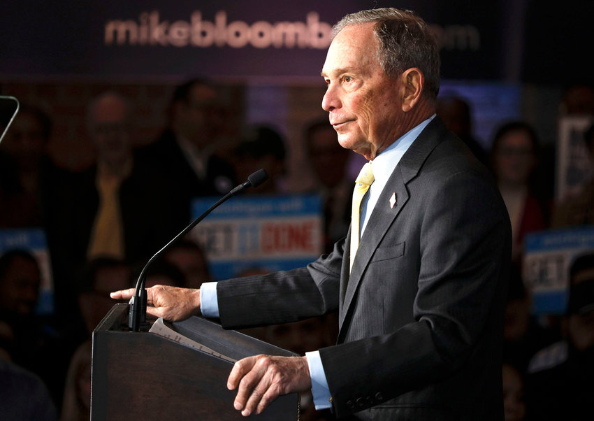 Democratic presidential candidate Mike Bloomberg at a campaign rally on Feb. 4, in Detroit.