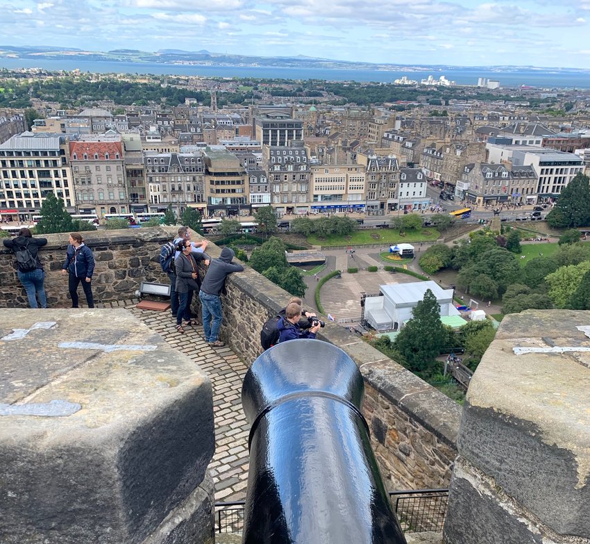 A view of the city of Edinburgh from Edinburgh Castle.
