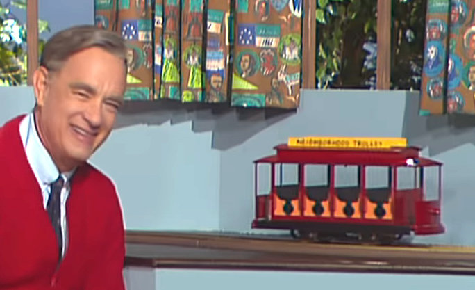 Tom Hanks as Fred Rogers in a scene from &ldquo;A Beautiful Day in the Neighborhood.&rdquo;
