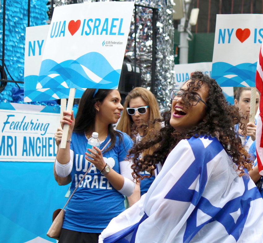 Marchers affiliated with UJA Federation NY shared their enthusiasm for the Jewish state at the 2018 Celebrate Israel Parade on Manhattan's Fifth Avenue.