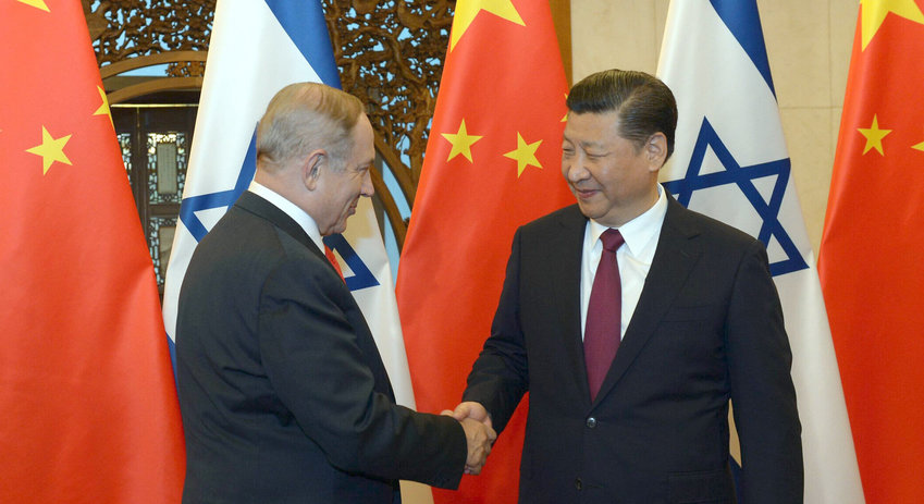 Israeli prime minister Benjamin Netanyahu with Chinese president Xi Jinping, in Beijing on March 21, 2017.