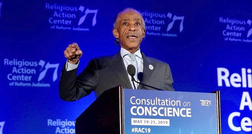 Rev. Al Sharpton at the Reform movement&rsquo;s Religious Action Center conference in Washington on May 20, 2019.