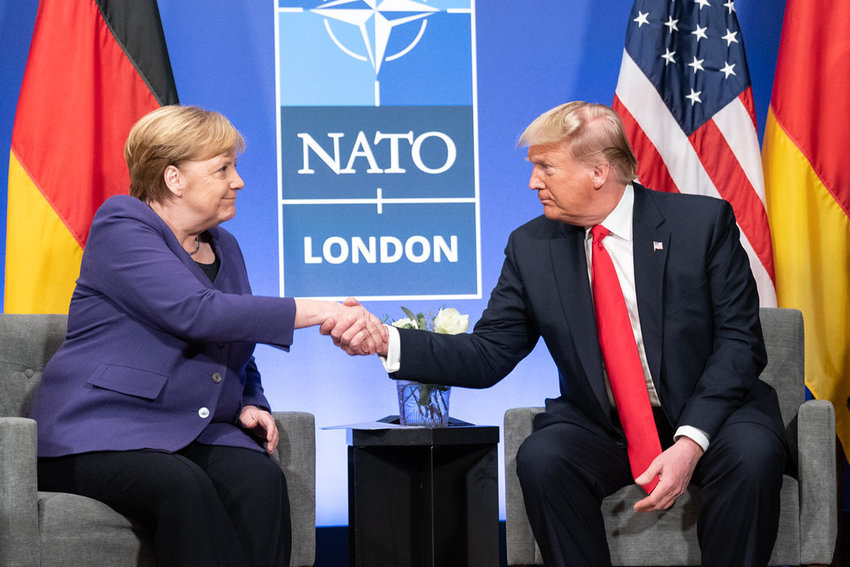 German Chancellor Angela Merkel and President Donald Trump.