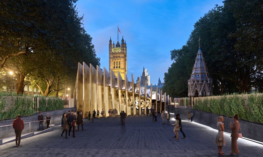 Rendering of proposed Shoah museum in London&rsquo;s Victoria Tower Gardens.