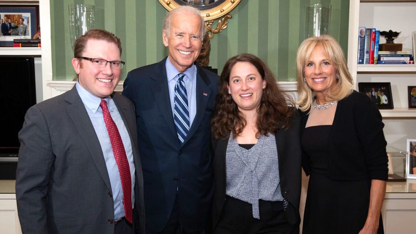 Vice President Joe Biden and Dr. Jill Biden take photos with guests during a Jewish Leaders reception at the Naval Observatory Residence in Washington on Sept. 9, 2015.