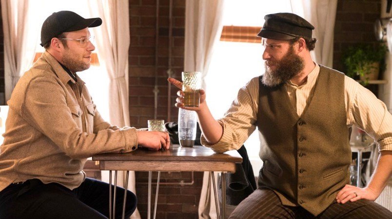 Seth Rogen &shy;&mdash; both left and right &mdash; in &ldquo;An American Pickle&rdquo; on HBO Max. The movie, which debuts on Thursday, is about a Jewish immigrant worker at a pickle factory who falls into a pickle barrel 100 years ago and wakes up in modern-day hipster-infused Brooklyn. It&rsquo;s Rogen&rsquo;s most Jewishy movie.