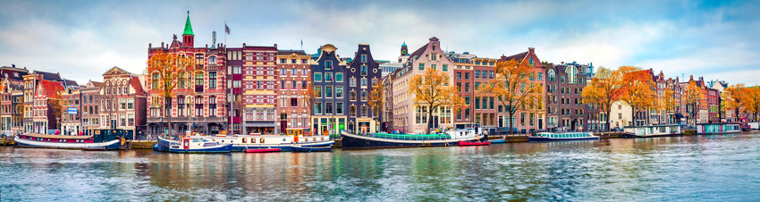 Panoramic autumn view of Amsterdam.