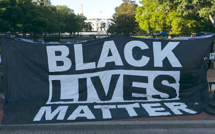 A Black Lives Matter sign outside the White House during a protest on June 7 in the aftermath of the George Floyd killing. Later that month, more than 400 Jewish organizations and synagogues in the US signed on to a letter that asserts &ldquo;unequivocally: Black Lives Matter.&quot;