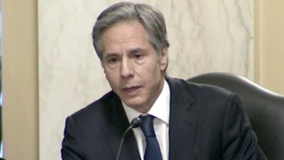 Tony Blinken testifies in front of the Senate Foreign Relations Committee during his nomination hearing to be Secretary of State.