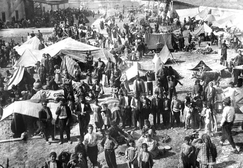 Armenian families in a refugee camp in December 1920.