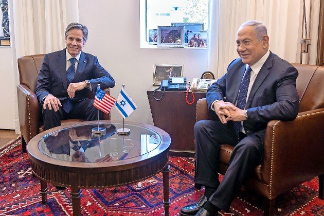 Secretary of State Antony Blinken meets with Israeli Prime Minister Benjamin Netanyahu in Jerusalem on May 25.