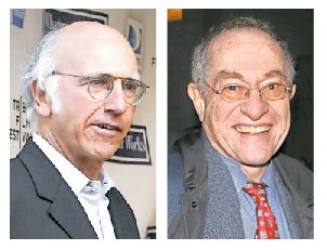 Larry David and Alan Dershowitz in 2009.