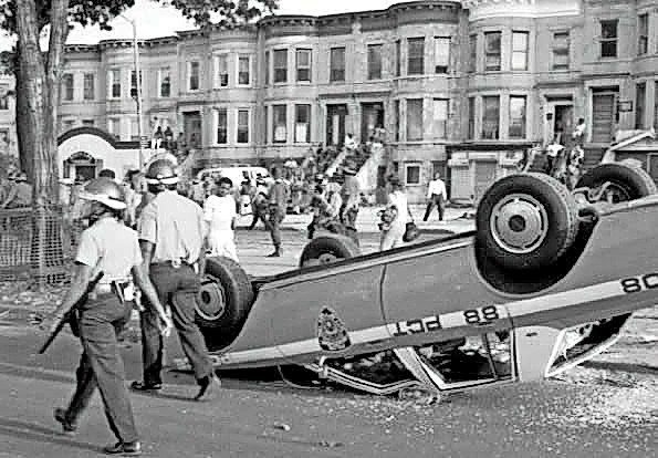 Scene from three days of riots in the Crown Heights neighborhood of Brooklyn, Aug. 19 to 21, 1991.
