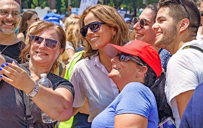 Noa Tishby at a rally against antisemitism in Washington on  July 11, 2021.
