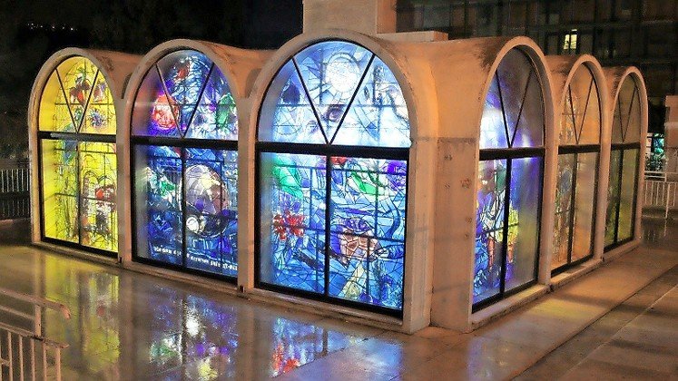 An exterior view of the Chagall Windows.