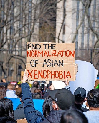A protest in Manhattan&rsquo;s Chinatown against a growing wave of violence direct against Asian-Americans.