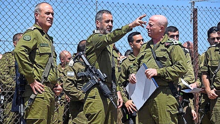 IDF Chief of General Staff Lt. Gen. Aviv Kochavi (center) visits the site where Maj. Bar Falah was killed in a firefight with Palestinian terrorists earlier that morning, on Sept. 14.