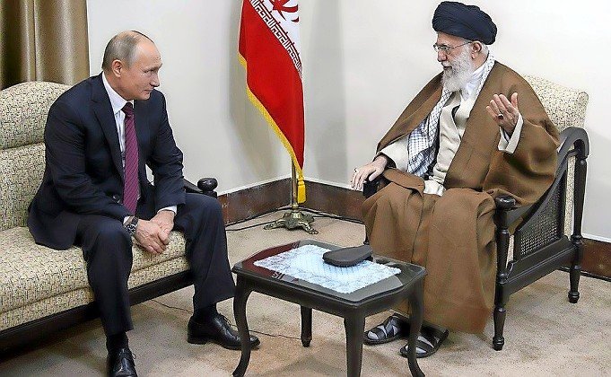 Russian President Vladimir Putin and Iranian Supreme Leader Ayatollah Ali Khamenei.