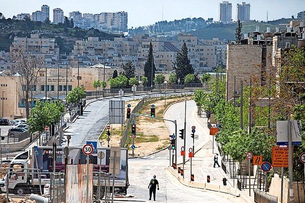 A main street in Neve Yaakov, Jerusalem, in 2020.