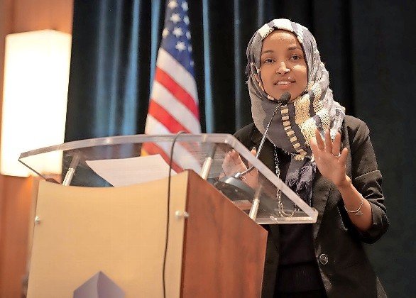 Rep. Ilhan Omar, speaking at the Council on American Islamic Relations (CAIR) congressional reception for newly elected members of Congress.