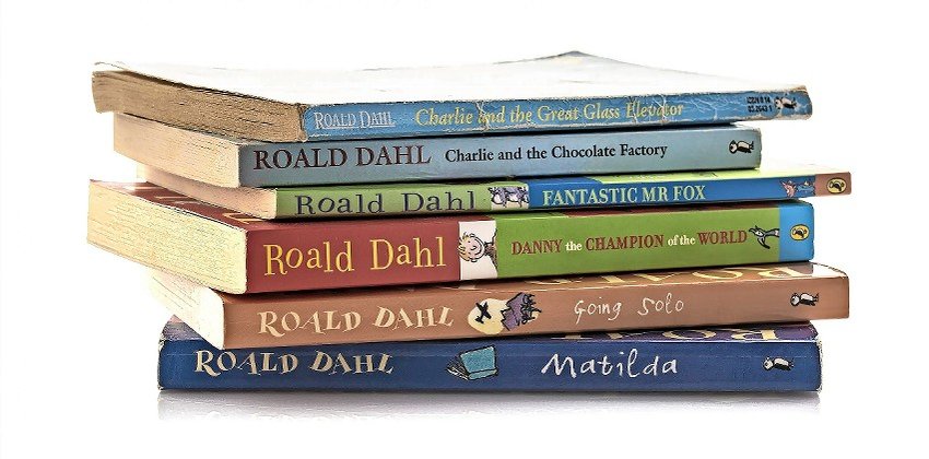 A stack of books by British author Roald Dahl.