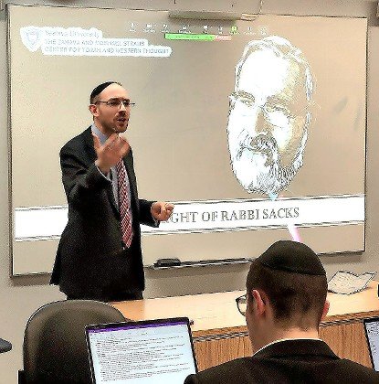 Rabbi Dov Lerner of the Young Israel of Jamaica Estates, teaches lessons based on the religious thought and theories of Rabbi Jonathan Sacks.