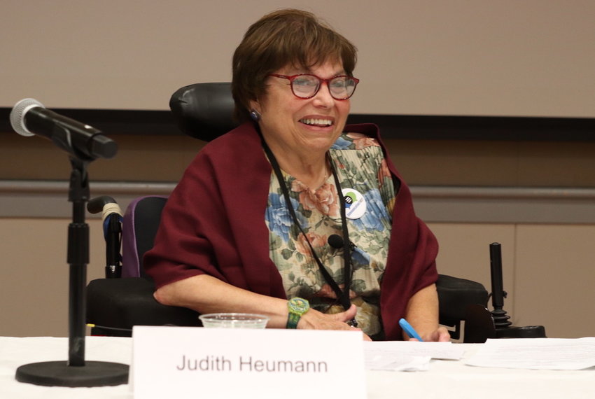Judith Heumann as a panelist at TASH's Outstanding Leadership in Disability Law Symposium and Awards Dinner, George Washington University's Marvin Center, July 25, 2019.