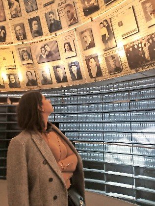 A Shakara participant is engrossed in an exhibit in Yad Vashem in Jerusalem.