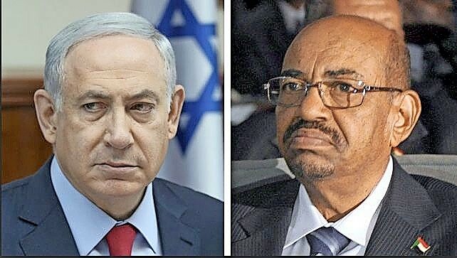 From left: Prime Minister Benjamin Netanyahu and Sudanese President Omar al-Bashir